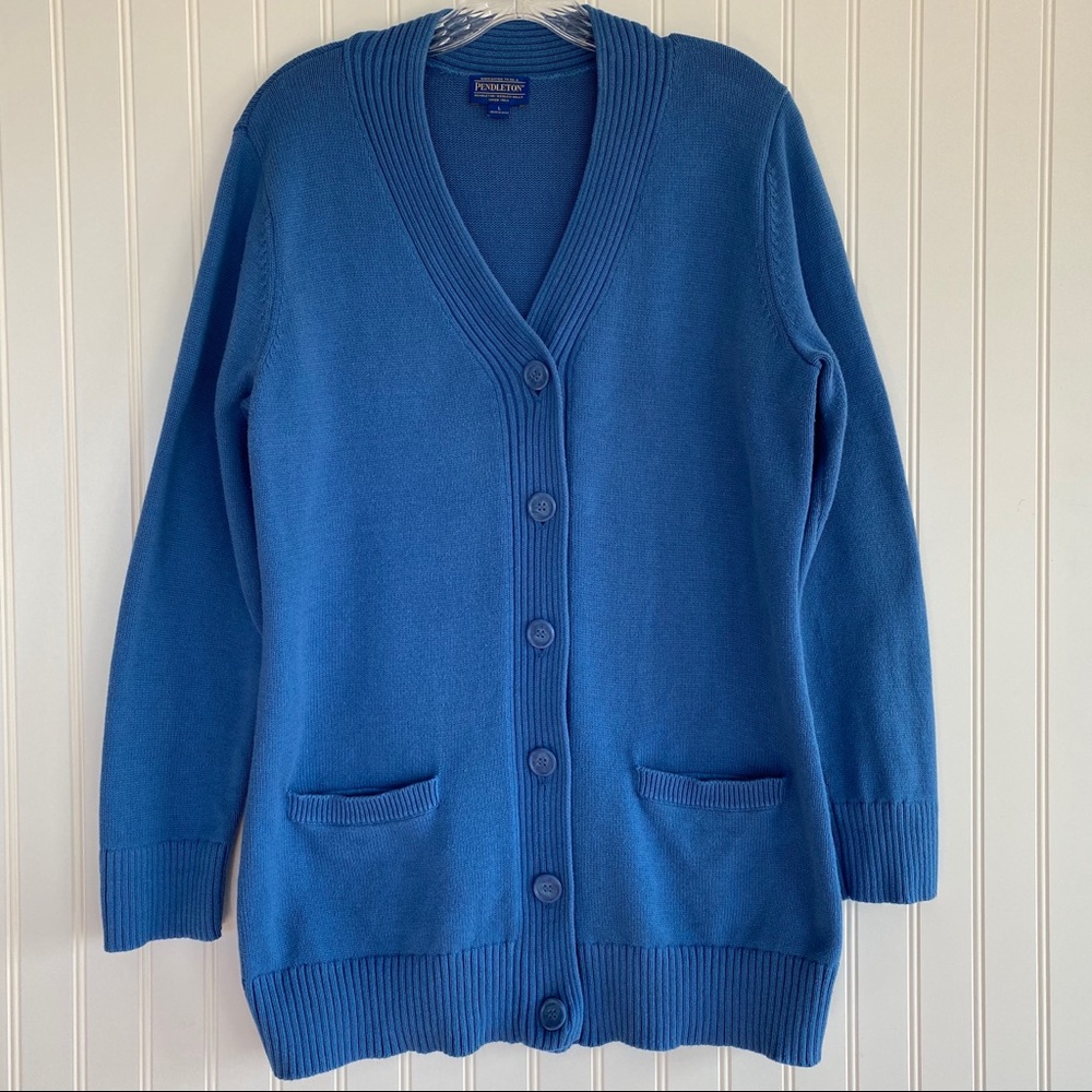 Pendleton blue v-neck cardigan sweater SIZE LARGE